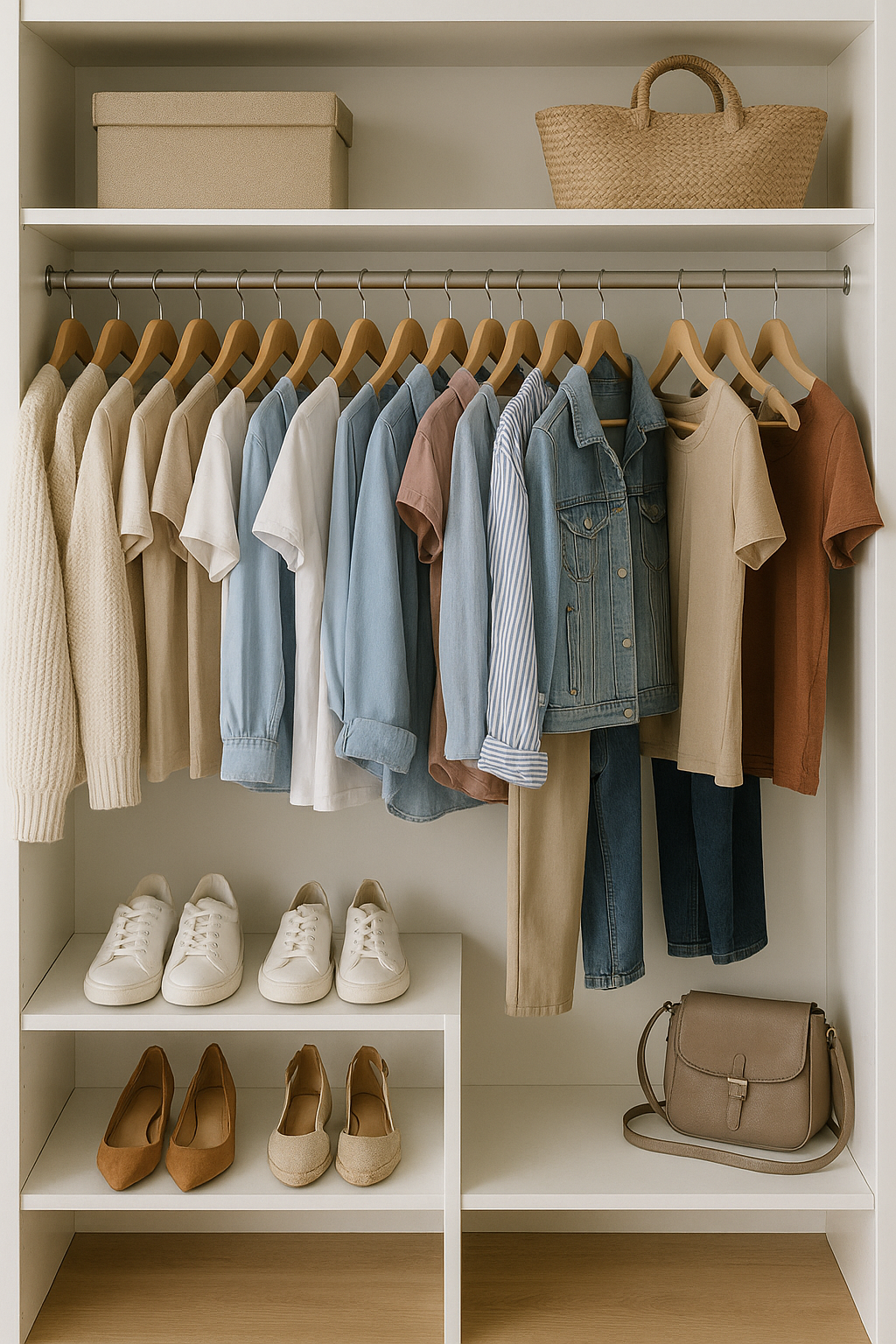 Roupas fotografadas no closet digital